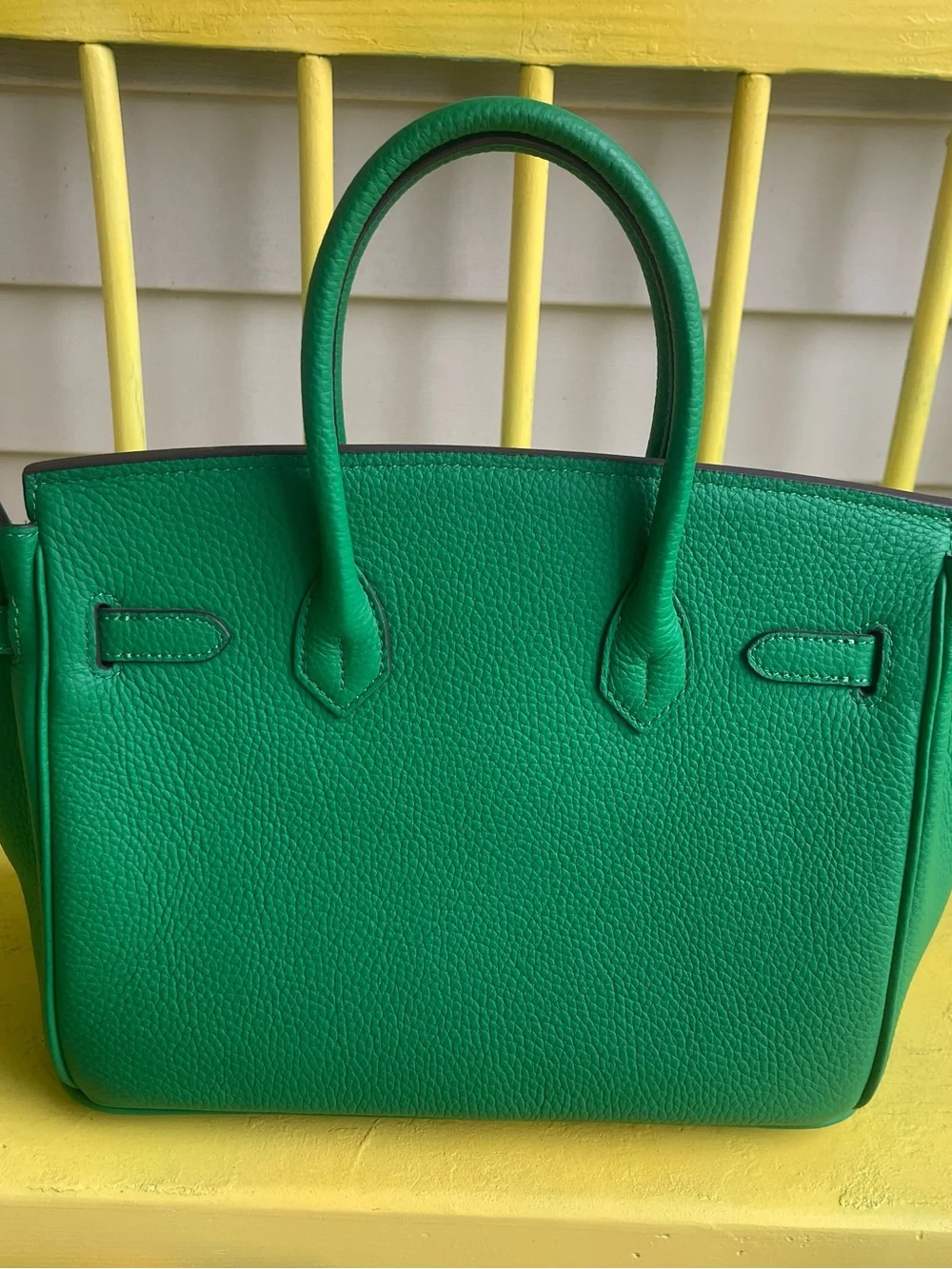 Faux Birkenstock style bag. Green Leather Top-Handle Women's Satchel